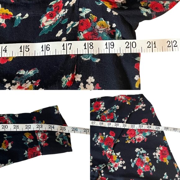 Mudd Button Up Long Sleeve Shirt Black and Red Floral Casual Top Womens Size XL - Picture 4 of 7